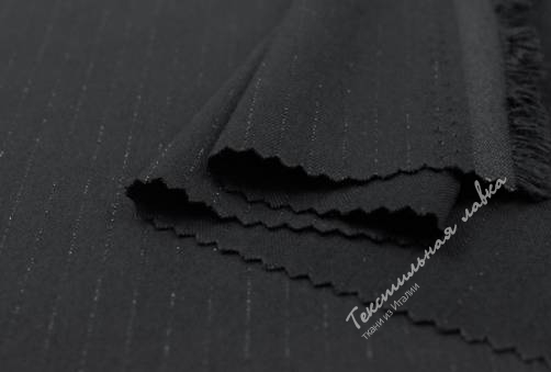 Костюмная ткань (поливискоза) с люрексом JQ-2077 #Black 2
