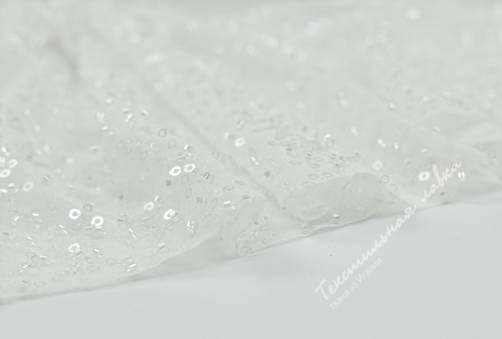 Паетки на шифоне YN-J-18138R #4 White 4