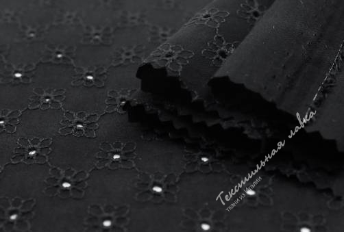 Плательно-блузочная ткань с вышивкой JTC-6091 #black 2