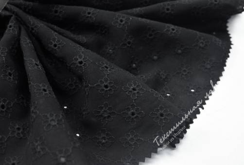 Плательно-блузочная ткань с вышивкой JTC-6091 #black 3