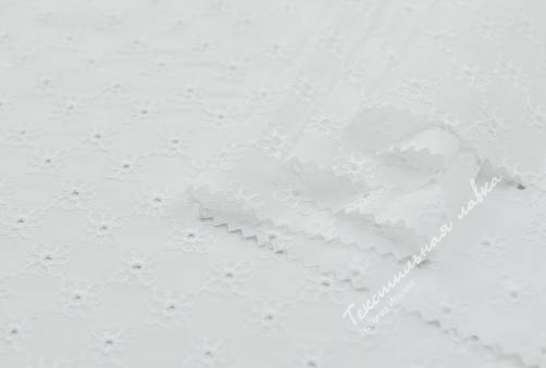 Плательно-блузочная ткань с вышивкой JTC-6091 #white 2
