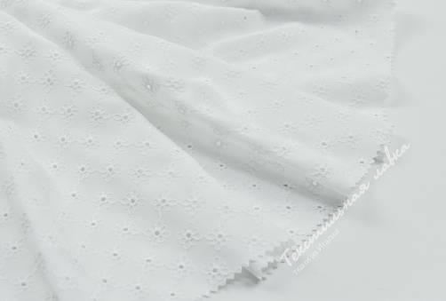 Плательно-блузочная ткань с вышивкой JTC-6091 #white 3