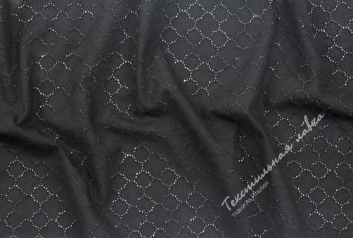 Плательно-блузочная ткань с вышивкой JTC-6092 #black