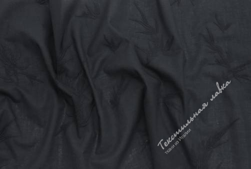 Хлопок с вышивкой JTC-6096 #black