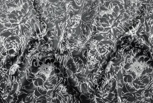 Шелк атласный 16mm SPX D#FLOWERS #12