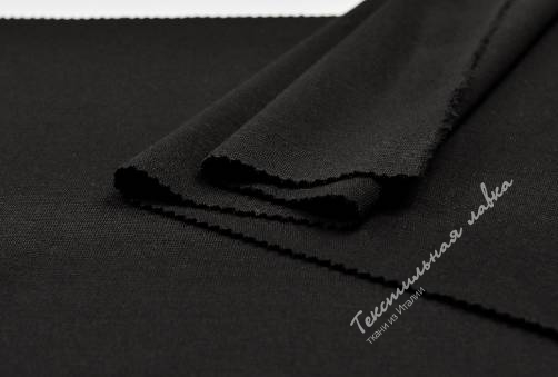 Трикотаж- джерси шерстяной плательный Punto Milano Black 2