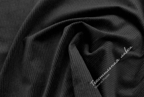 Вельвет хлопковый в мелкий рубчик  JTC-5931#Black