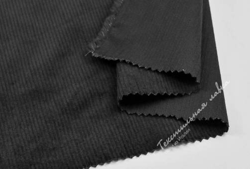Вельвет хлопковый в мелкий рубчик  JTC-5931#Black 2