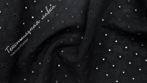 Плательно-блузочная ткань с вышивкой JTC-6091 #black